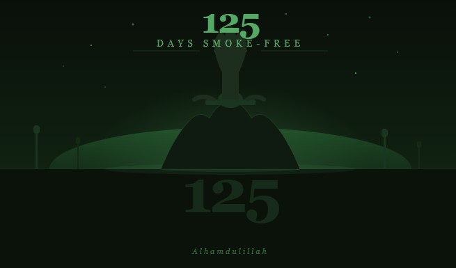 Man 125 days smoke-free celebrating health transformation and quitting smoking journey