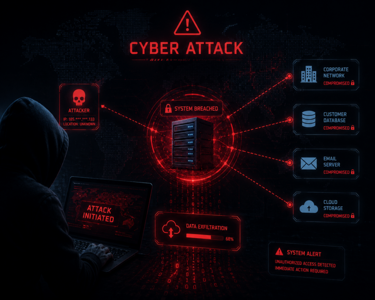 Active Directory attack path showing lateral movement and domain dominance